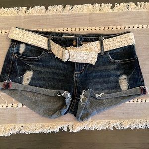 Forever 21 Jean Shorts with Belt Size 25